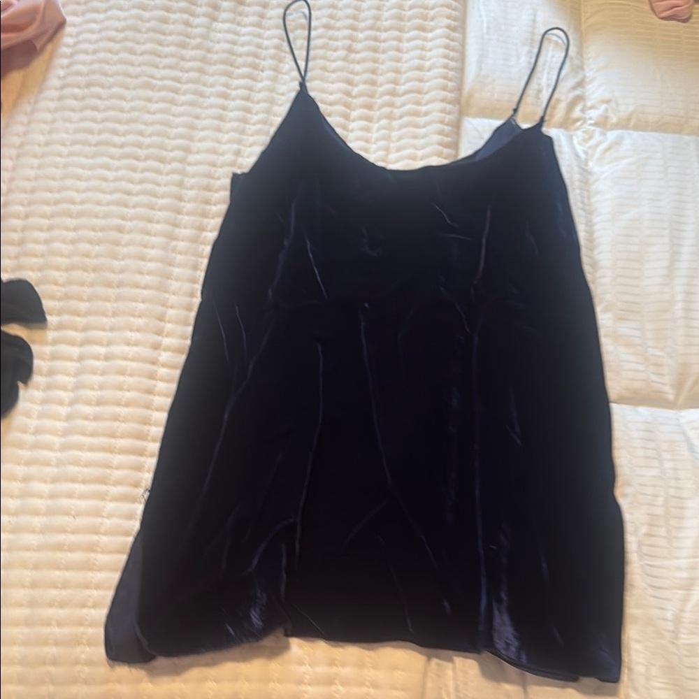 Vici navy blue Velvet Camisole Top